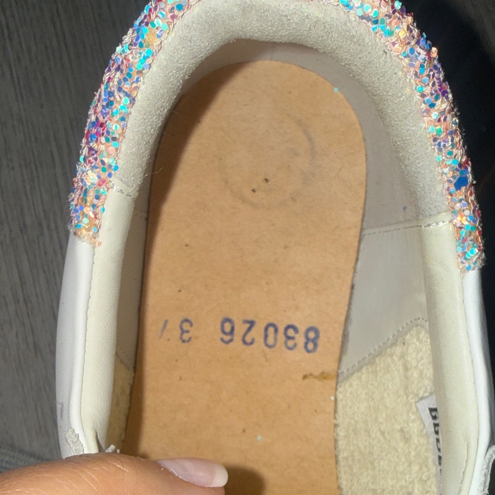 Golden Goose White Sneakers with Pink Glitter Heel - Picture 5 of 14